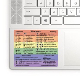 Synerlogic Windows PC Reference Keyboard Shortcut Sticker | Vinyl, No-Residue Adhesive Windows Shortcut Sticker for PC Laptop or Desktop | Shortcuts Cheat Sheet (Rainbow/Small)