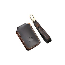 ontto Car Key Case Fits Mazda 2 3 5 6 CX-3 CX-4 CX-5 CX-7 CX-9 Atenza Axela MX5 Leather Remote Control Cover Key Case Key Cover Key Case Key Protection Case 2 Buttons, black