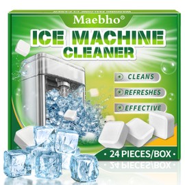 Ice Machine Cleaner Maker Descaler - 24 Unscented Clean Tablets Compatible with Opal, Kitchenaid, GE Profile,Nickel Safe Scale Remover for Countertop, Nugget Ice Makers - Bulk 1 Year Supply