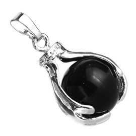 Beadnova Dije de piedra preciosa con cadena de acero inoxidable con caja de regalo, 45,7 cm