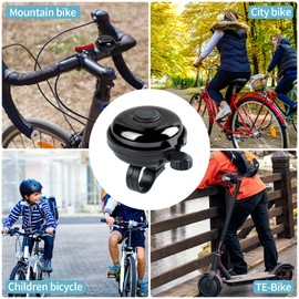 Xthuge Classic Bike Bell, Aluminum Bicycle Bell, Loud Crisp Clear Sound Bicycle Bike Bell for Adults Kids(Black-Right Hand Use)