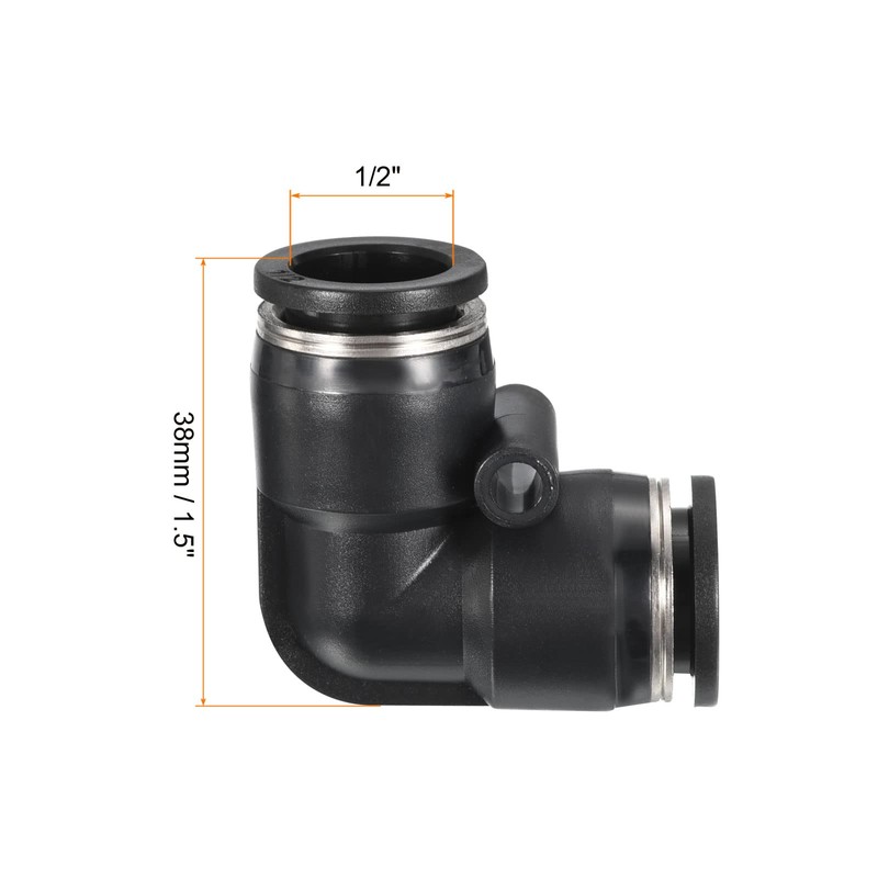 PATIKIL 1/2" Push to Connect Air Line Fitting, 10 Pack