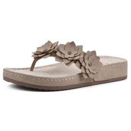 CLIFFS BY WHITE MOUNTAIN Women's Hot Spot Flip-Flop Sandal, Natural/Nubuck, 9 M