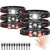 Headlamp Rechargeable 6Pack, 3000 Lumen Ultra-Light Bright Rechargeable Headlamp Flashlight