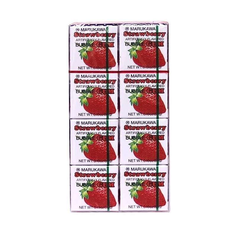 Marukawa Japanese Gum Marukawa Strawberry Bubblegum, 8 x 0.19 oz