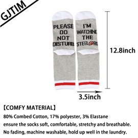 JTOUK Novelty Football Socks Please Do Not Disturb I’m Watching The S Socks Gift For Men (Watching the Steelers EU)