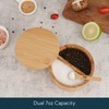 KITCHENDAO Bamboo Salt and Pepper Bowl Box Cellar Container Divided,
