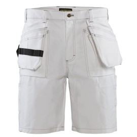 Blaklader Men's Painter Durable Lightweight White Cotton Work Shorts, 34