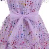 Pageant Dresses for Girls: Princess Rainbow Star Glitters Flutter Sleeve
