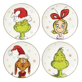 Lenox 898094 Merry Grinchmas Accent Plates, Set of 4