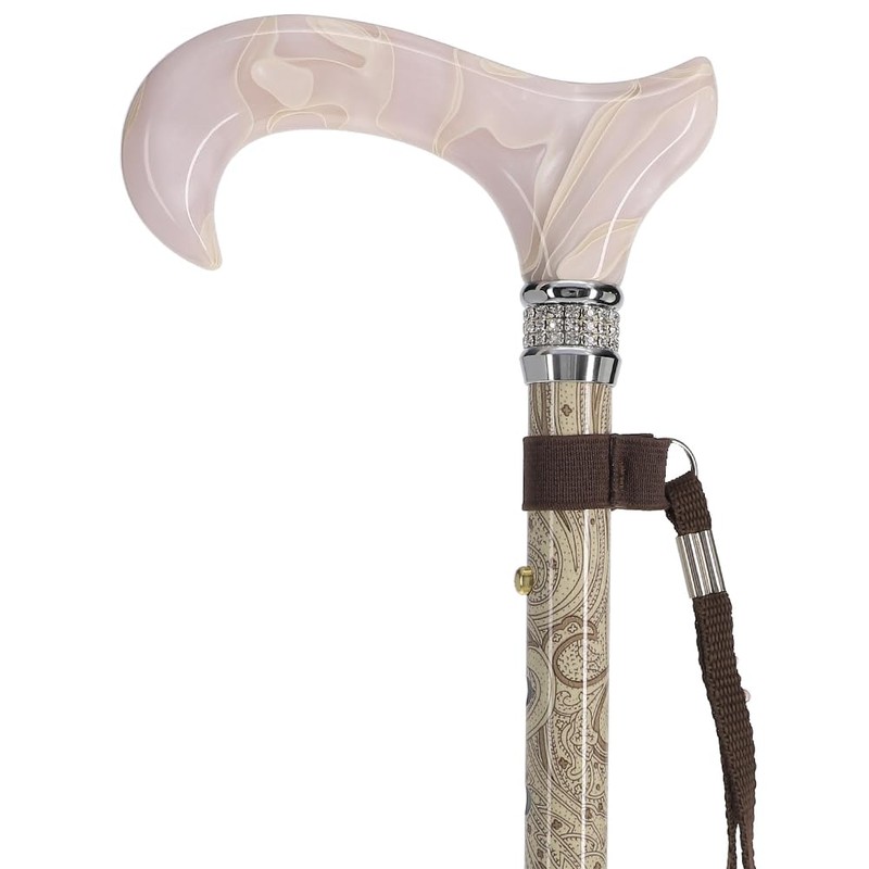 Royal RC Canes Designer Folding Bold Canes for Women, Creme