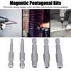 Magnetic Pentagon Screwdriver Bit, Magnetic Key Drill Bit Set, 5-Piece