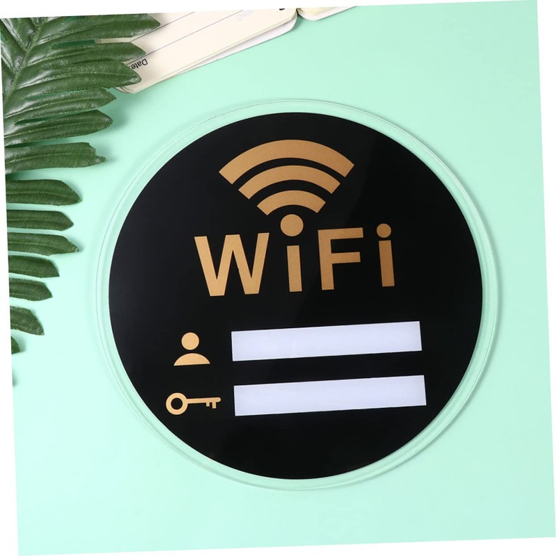 LALAFINA WiFi Sign Emblems Office Decor Black Trim Large WiFi