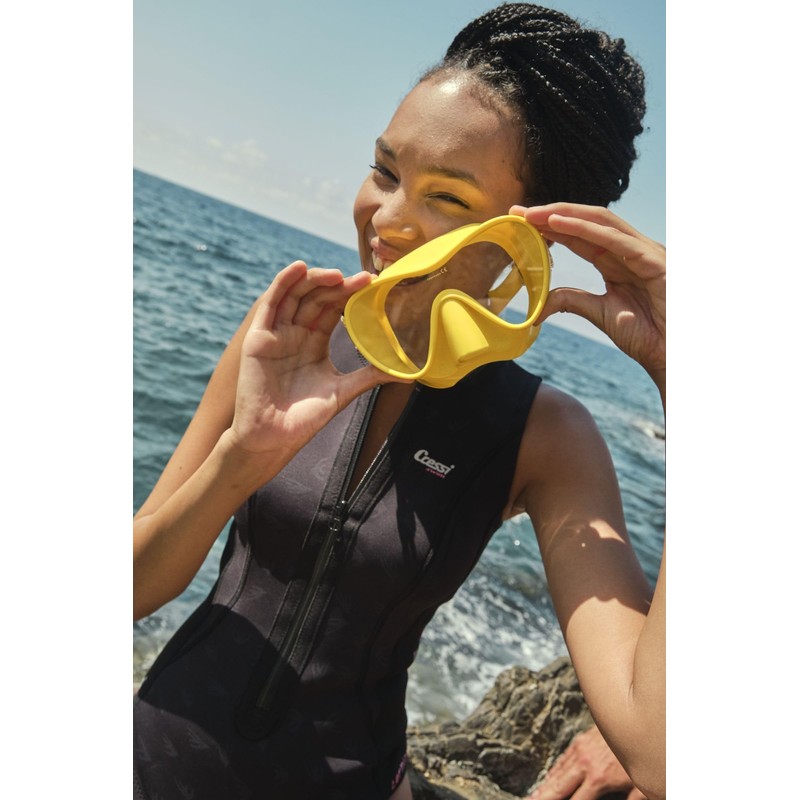 CRESSI F1 Mask Blue - Frameless Mask for Diving and