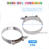 Glarks 2Pcs 86-94mm Stainless Steel T-Bolt Hose Clamps Turbo Intake