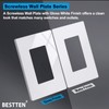 BESTTEN 30 Pack Screwless Decorator Wall Plate, USWP6 Snow White