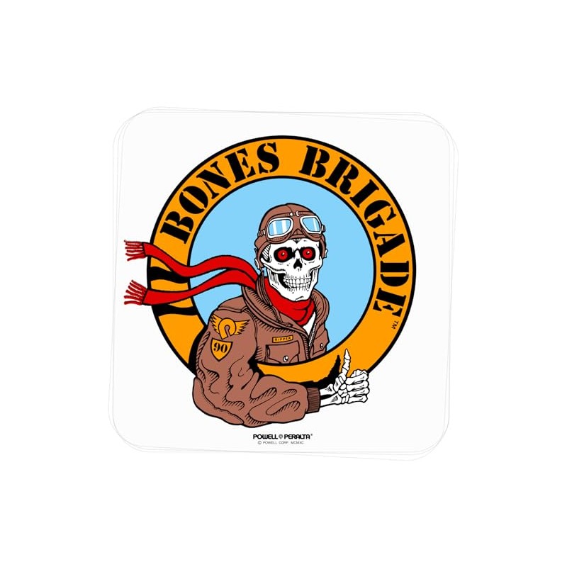 Powell Peralta Bones Brigade Ripper Pilot Skateboard Sticker, Clear