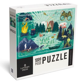Lantern Press 1000 Piece Jigsaw Puzzle, Lake Life Series, Collage, Landscape with Mountain