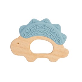 JUNUNA Baby Must Haves – Baby Teething Toys and Teether for Soothing Relief – Perfect for Teething Toys 3-6 Months and Shower Gifts – Soft, BPA-Free, Ergonomic Dinosaur Wood Design.