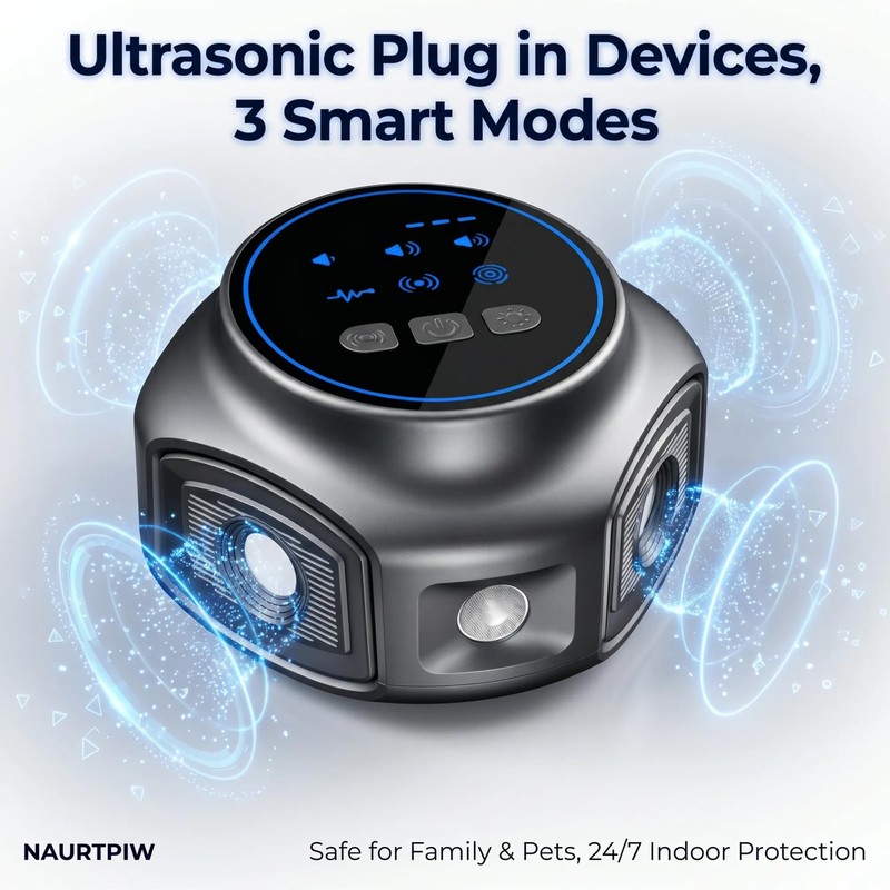 Ultrasonic Devices, 3 Smart Modes, LCD Display for Home, Office,