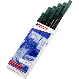 edding 1255 calligraphy pen - bottlegreen - box of 10 - calligraphy nib 5 mm - fibre pen for paper, wood, terracotta, canvas - hand lettering, bullet journals, thank you cards, calligraphy books