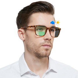 OCCI CHIARI Photochromic Bifocal Reading Glasses Mens,Transition Wide UV Protection Sunglasses Readers 1.0 1.5 2.0 2.5 3.0 3.5 4.0(Black x400)