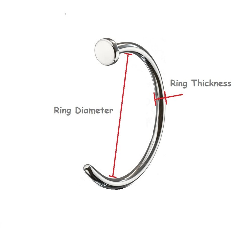 PiercedOff Titanium Nose Ring - Thickness 20GA (0.8mm) / Diameter