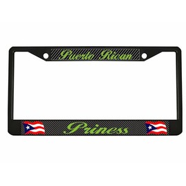 Puerto Rican Princess Puerto Rico License Plate Frame/Car Accessories Car Tag Holder (Carbon)
