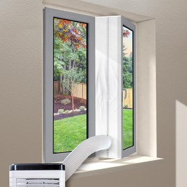 SA Products 4M AC Window Seal | Universal Window Insulation Kit for Air Conditioning Unit & Portable Tumble Dryer | Air Dryer Vent Hose Air Exchange Guards with Zip (4M)