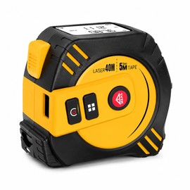 2-in-1 Laser Tape Measure for Home & Construction – 40m Laser Distance Meter with 5m Auto-Lock Steel Tape