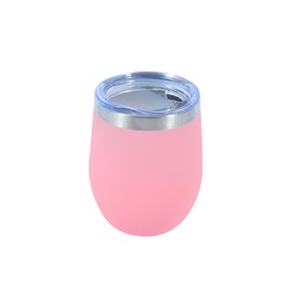 Dongni Stemless Insulated Wine Glass Tumbler,12 oz Stainless Steel Stemless Wine Glass Keeps Beverages Cold for 6 Hours, Hot for 3 Hours Non-Slip, Easy-Grip Insulated Cup(Pink 1pack)