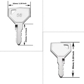 MOUNT 10PCS 52160 194155-52160 lgnition Keys Replacement for John Deere Tractor