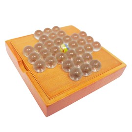 Tsumikiya Wooden Solitaire Board Game with Marbles Traditional Game Peg Solitaire Solitaire Interior Solitaire Educational Toy Brain Training Logical Thinking