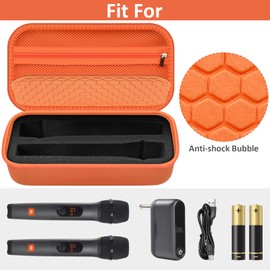 Wireless Microphone Case Compatible with JBL Wireless Two Microphone System, Handheld Dual Mic Travel Storage Bag for Receiver, Batteries and Other Accessories -Orange(Box Only)