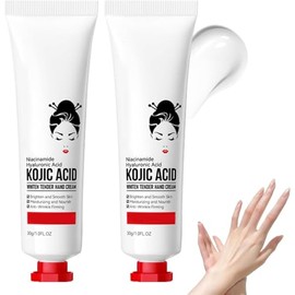 2PCS Crema Acido Kojico, crema Kojic Acid, Desmanchadora de manos – Sin Sensación Pegajosa para Todo Tipo de Pieles, No Pegajosa – Tratamiento Intensivo para Manos Secas y Agrietadas