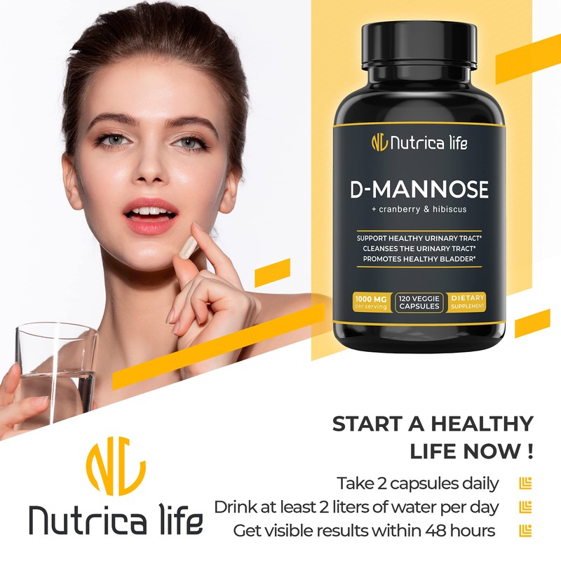 Urinary Tract Infection Treatments D Mannose 1000mg Capsules - Potent