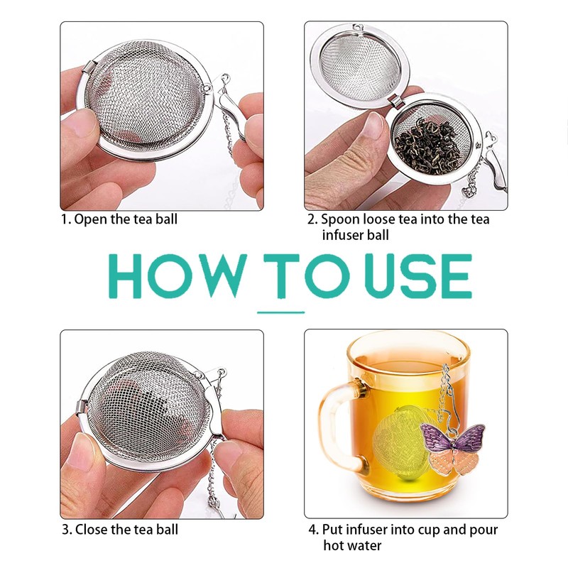 Tea Infuser Set with Dual Butterfly Pendants - NSTaygate Premium