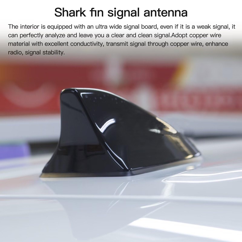 New Black Shark Fin Roof Car Antenna Radio FM/AM Antena