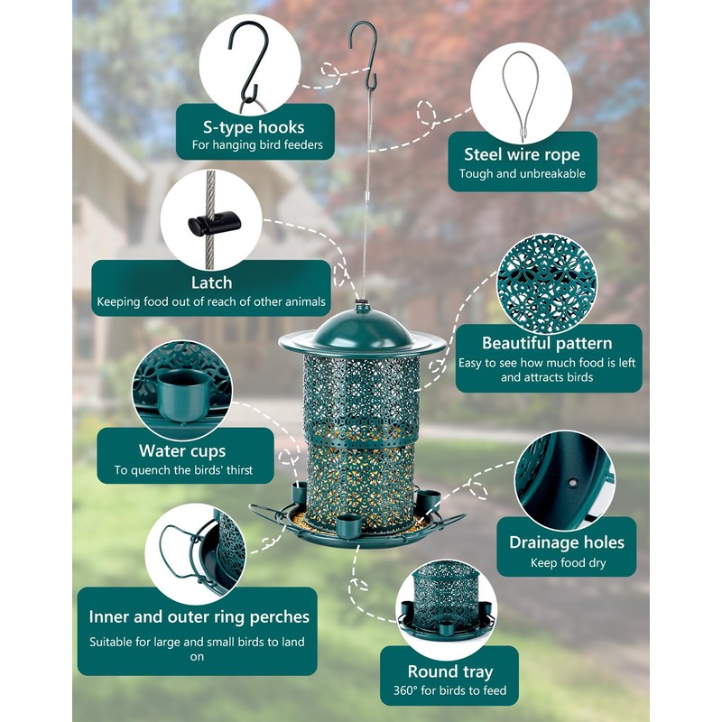 Extra-Large Bird Feeders for Outdoors Hanging, Large Bird Feeders for