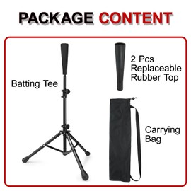 Batting Tee,Baseball Tee,Softball Tee, Batting Tee for Kids,Teens,Adults Baseball Hitting Practicing. Include 2 Pcs Replaceable Rubber Topper And Carrying Bag.Adjustable Height|Portable|Collapsible.