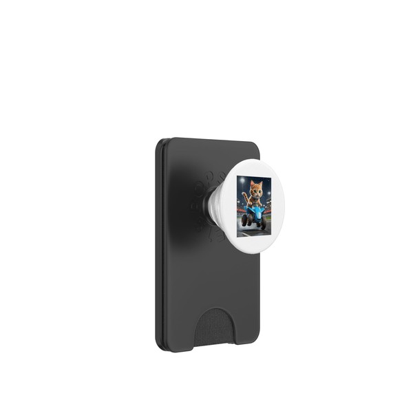 Speedy Whiskers - Racing Cat on ATV PopSockets PopWallet for
