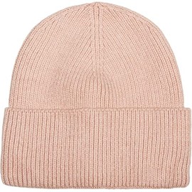 styleBREAKER Unisex Knitted Hat with Ribbed Pattern and Wide Brim, Fine Knit Hat Double Knit, Knitted Beanie 04024190, rose