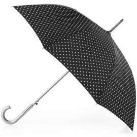 totes Men's Women's Classic Eco Umbrella - Auto Open, Water-Resistant, 46" Canopy, Swiss Dot