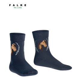 FALKE Unisex Children's Horse Socks Breathable Sustainable Cotton Reinforced Children's Socks Durable Skin-Friendly Non-Slip with Horse Motif Durable 1 Pair, Blue (navy 6120) new - environmentally