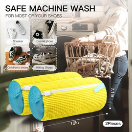 VIVEBEI Shoe Washing Bags for Laundry, Sneaker Cleaning Bag for Washer and Dryer, 2PCS Reusable Laundry Shoe Bags with Zipper