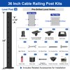 BLIKA Complete Set 36" Cable Railing Post Kit, Black Surface