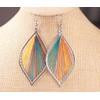 Bohemian Colorful Layered Leaf Tassel Earrings Exaggerated Handmade Silk Thread