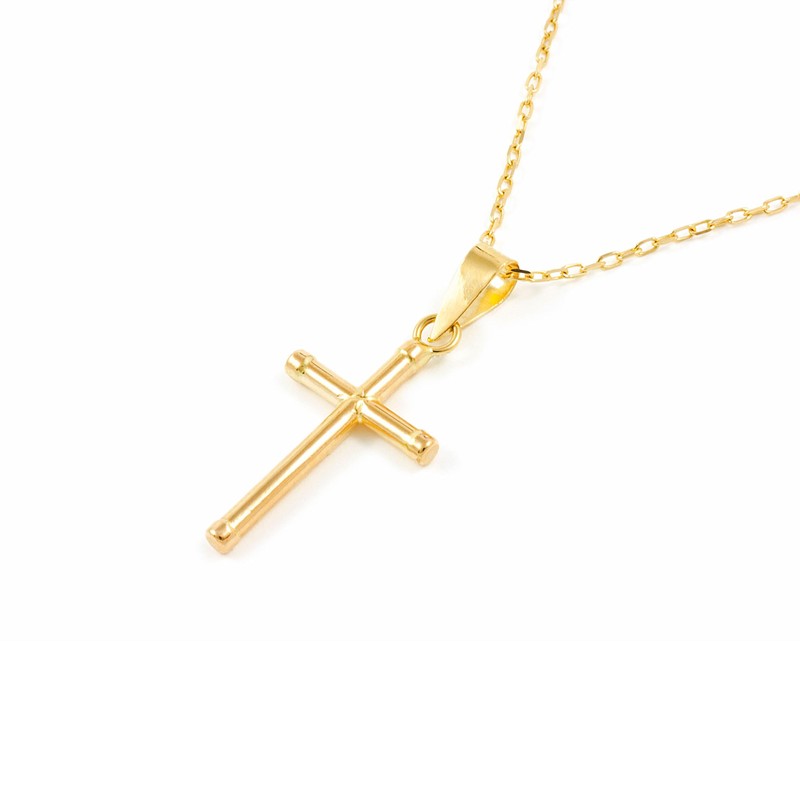 Monde Petit 18ct Yellow Gold Cross 17x10.5 mm