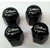 Oldsmobile Cutlass Supreme 442 Valve Stem Caps (Black - Black/White)