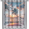 HDESDIS Sunset Ocean Beach Grommet Blackout Curtains for Bedroom, Tropical